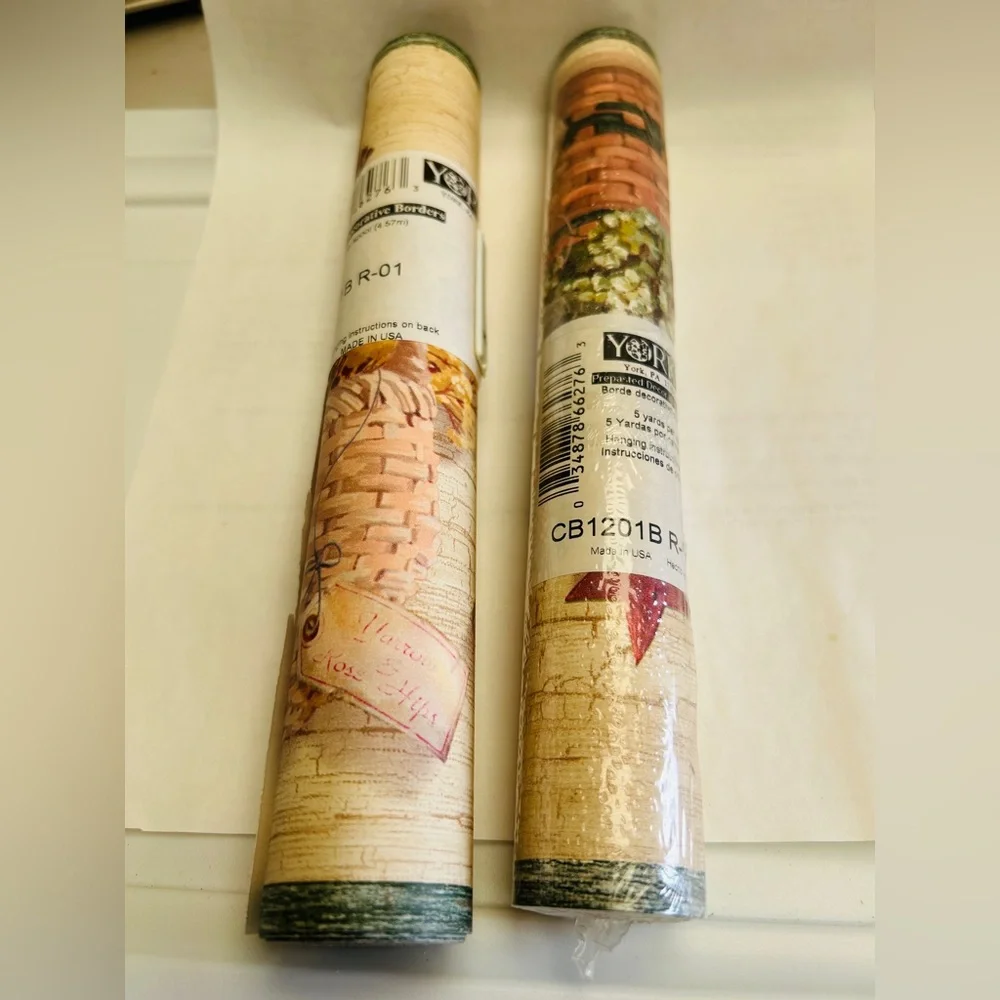 Wallpaper border, pre pasted, 2 rolls. NWT. Each roll is 5 yards.